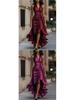 Trendy V-neck Irregular Women's Ruffle Dress