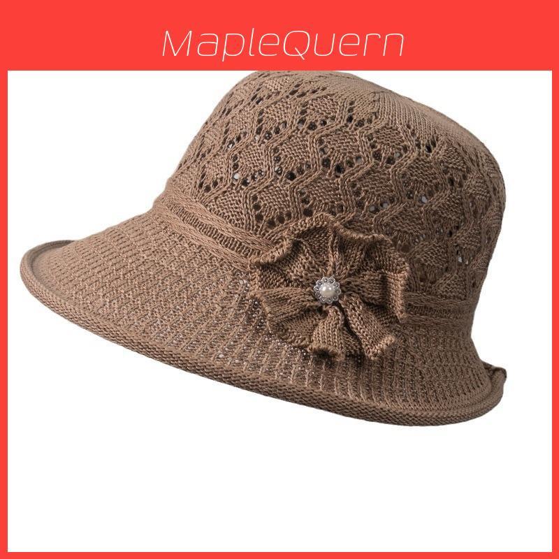 Sun Protection Hat For Women With Embroidered Flower Pattern Outdoor Summer Foldable Breathable Polyester
