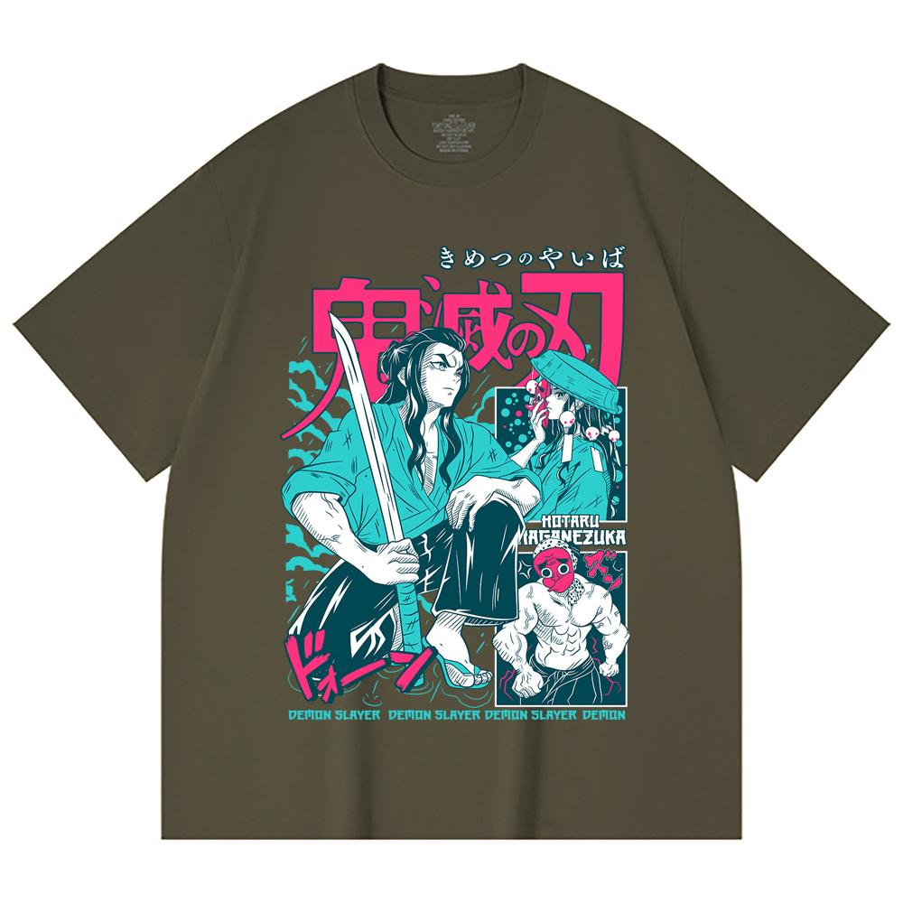 230 Gsm 100% Cotton Demon Slayer V94 Haganezuka Print Unisex Heavy Cotton T Shirt