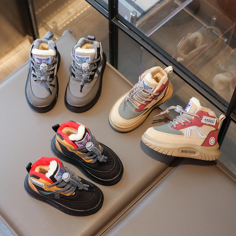 Winter Children Casual Shoes for Girls Boys Korean Style Soft Bottom Anti-slippery Versatile Ankle Shoes