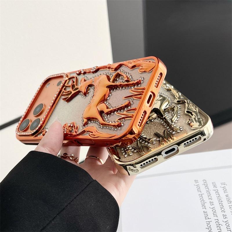 Luxury Electroplated Rhinestones Bling Case For iPhone 17 16 15 14 13 12 Pro Max 17Air Glitter Soft Cover For iPhone 17 Pro Max