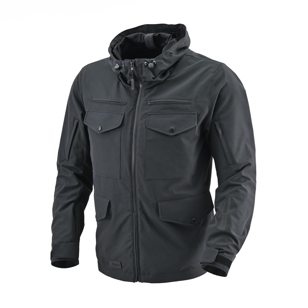 Daytona Tacticool Size CE with Soft 49719 DJ-022 Parka, Black, XL, Certified, Stretch, Water-Repellent, Protectors, Spring/Autumn,