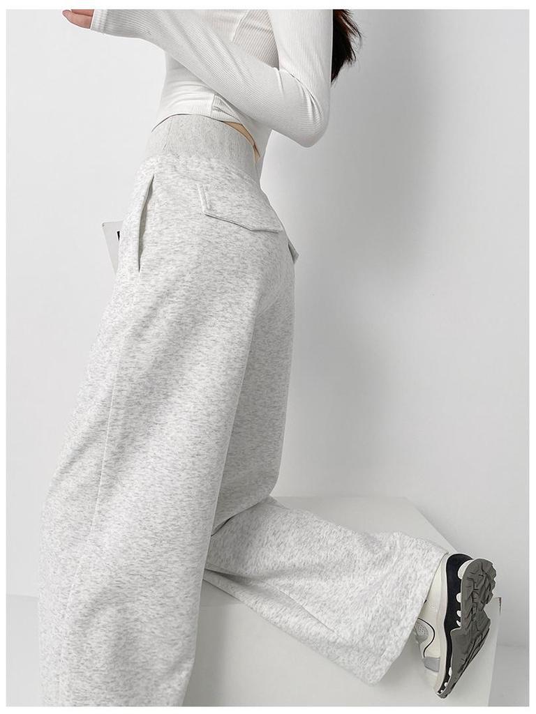 Women's High-Waisted Autumn Casual Cotton Wide-Leg Sweatpants
