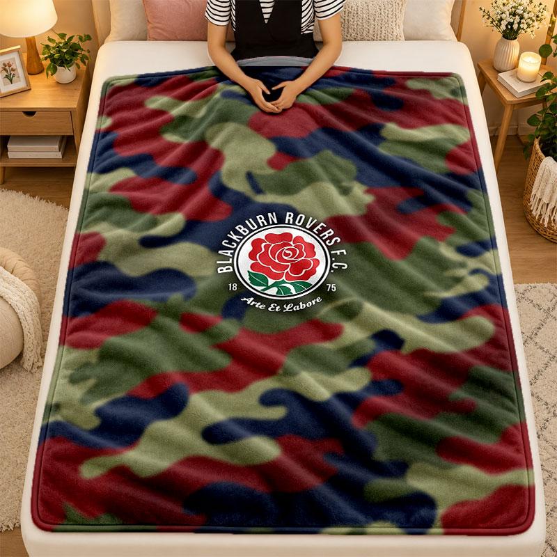 Flannel BlanketBlackburn Rovers Football Warm Soft Throw Blanket for Indoor Sofa Bed Living Room Use