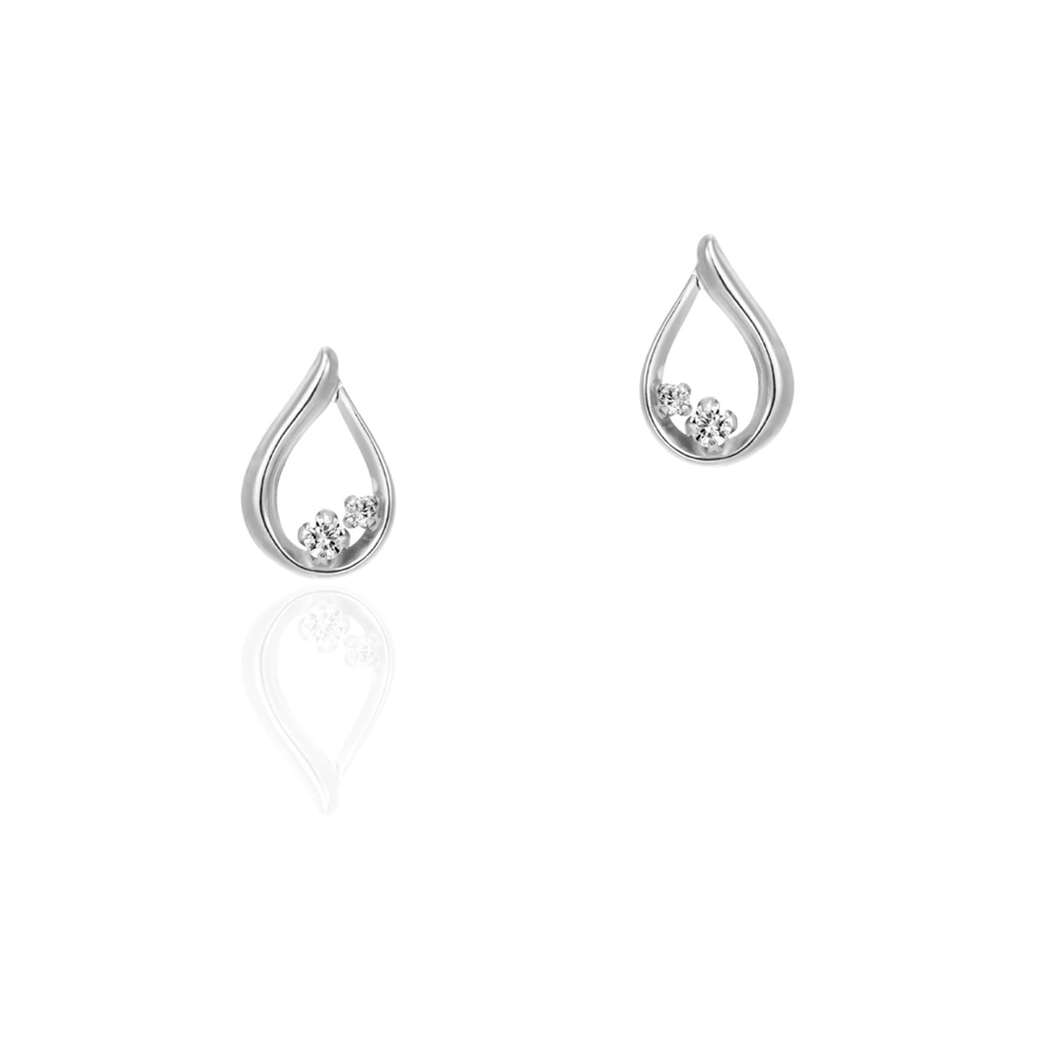 

10K White Gold Earrings 151646253204 canal4℃ (Canal 4℃) [April Birthstone] (WG)