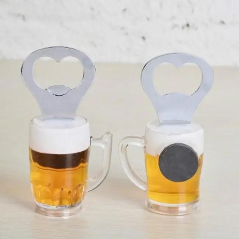 3D-Simulation Bierglas-Öffner Kreativer Bierglasförmiger Sodaflaschen-Öffner Kühlschrank-Aufkleber Lustiger Kühlschrank-Aufkleber Geschenk