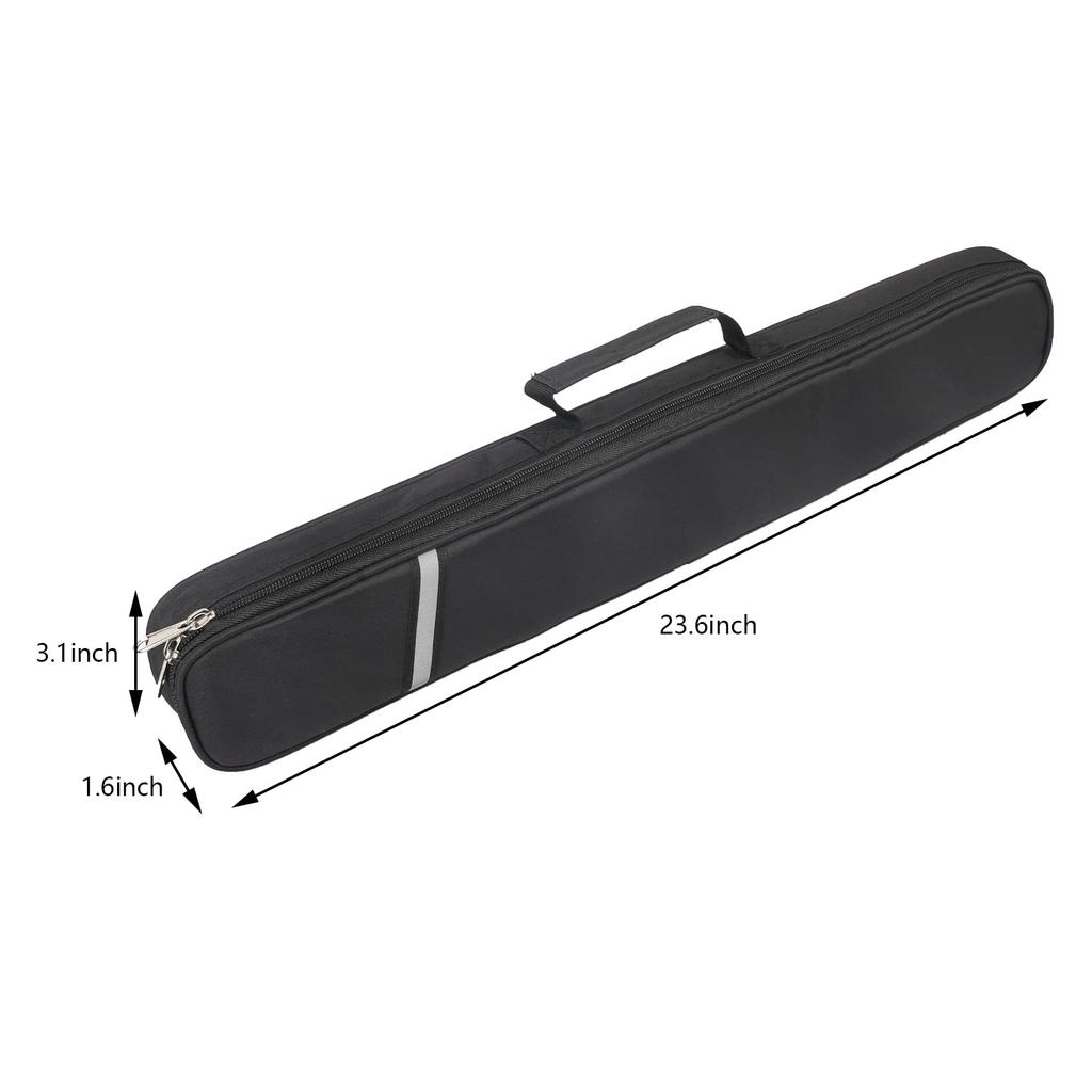 60cm Flötentasche, Weiche Tasche, Schultergurt, Hartschalenkoffer, Platz für 2 Flöten, Leicht, Wasserdicht, Stoßfest, für Blasinstrumente, Schwarz