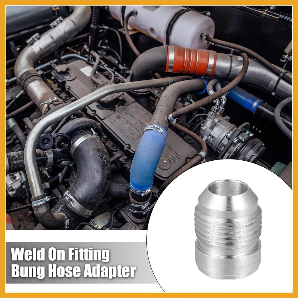 Car Auto 10AN Male Weld on Fitting Bung Hose Adapter Fuel Oil Aluminum Alloy Silver Tone Pack of 10 Replacement