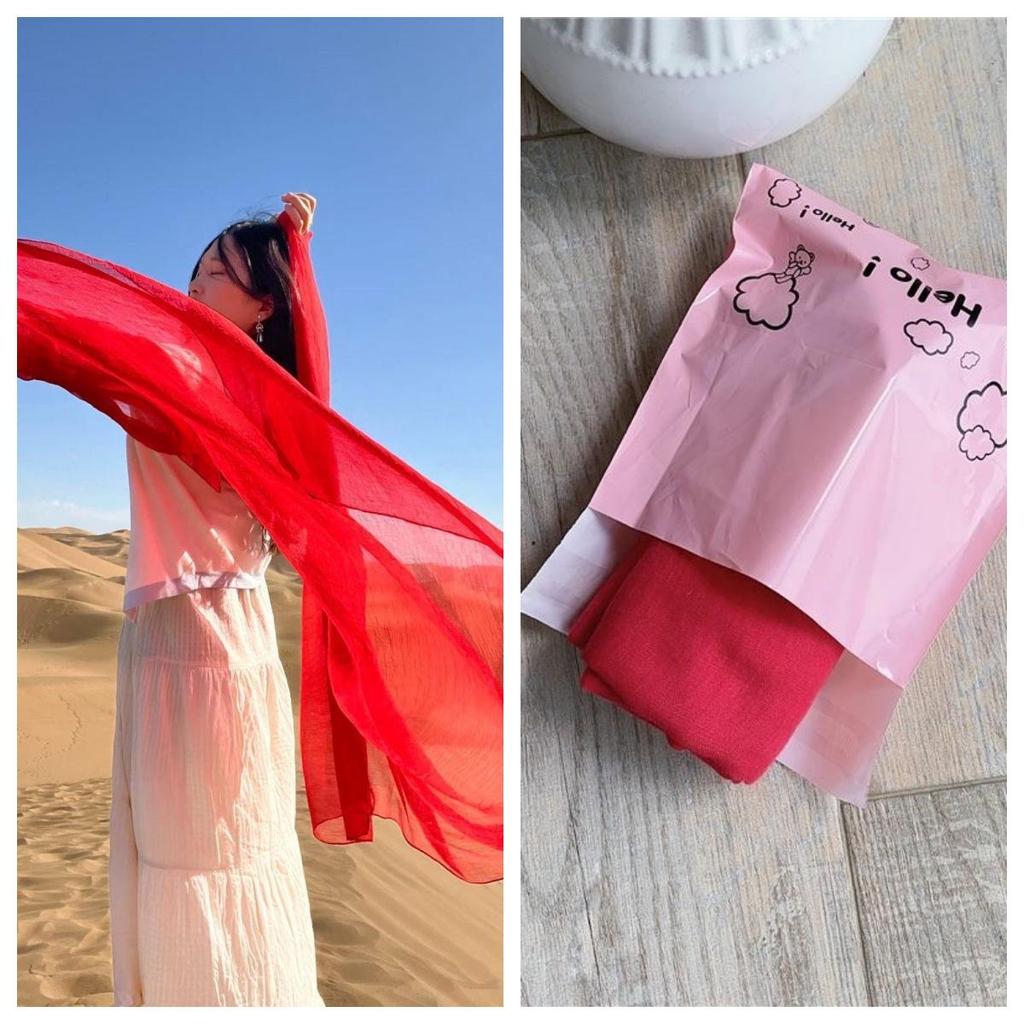 Desert Sun Protection Shawl: Lightweight Cotton Linen Silk Scarf for Travel