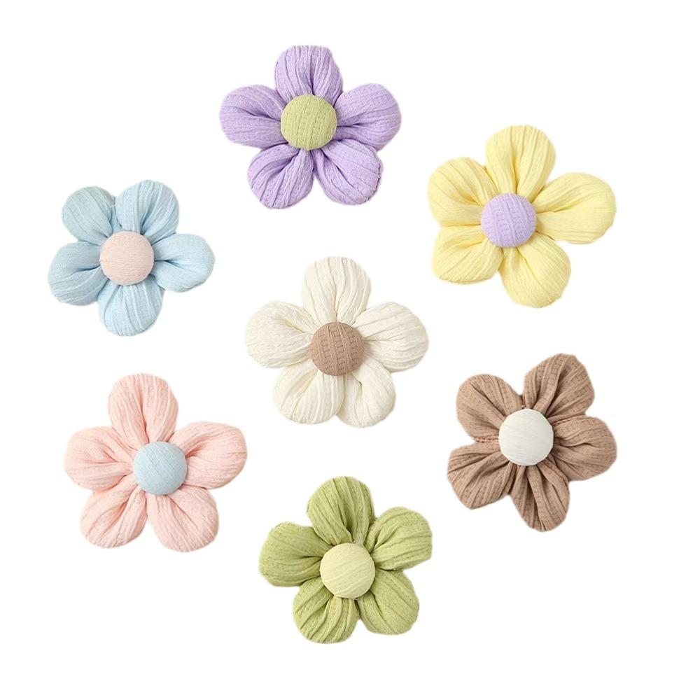 7Pcs Accessories Hand Woven New Colored Fabric DIY Small Flower Headpieces Hair Clips Accessories Clothing Bags Accessories