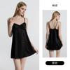 DZ Ruiruo Hot Deep V Low-cut Temptation Halter Three-dimensional Bow Pure Desire Suspender Nightdress Robe Set W1881