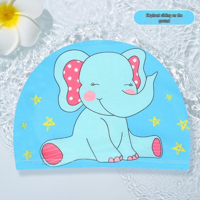 Waterproof Cartoon Swim Cap with Ear Protection for Adults - Unisex, Comfortable Fit