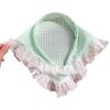 French Blue Plaid Lace Triangle Scarf Headband - Pastoral Style Women's Hair Accessory with Seaside Vibe