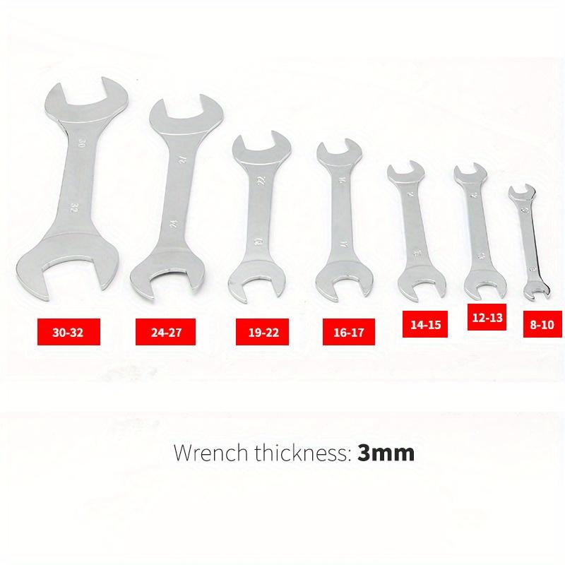 9/10pcs Thin Open End Wrench Set 3mm Ultra-thin Flat Wrench Tool Multi-Function Super-thin for Plumbing Tubing Gas Nozzle Fork Spanner