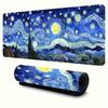 Van Gogh art style Starry Night Large Mouse Pad Desk Mat Non-Slip Stitched Edge gaming mats pc accessories keyboard mousepads