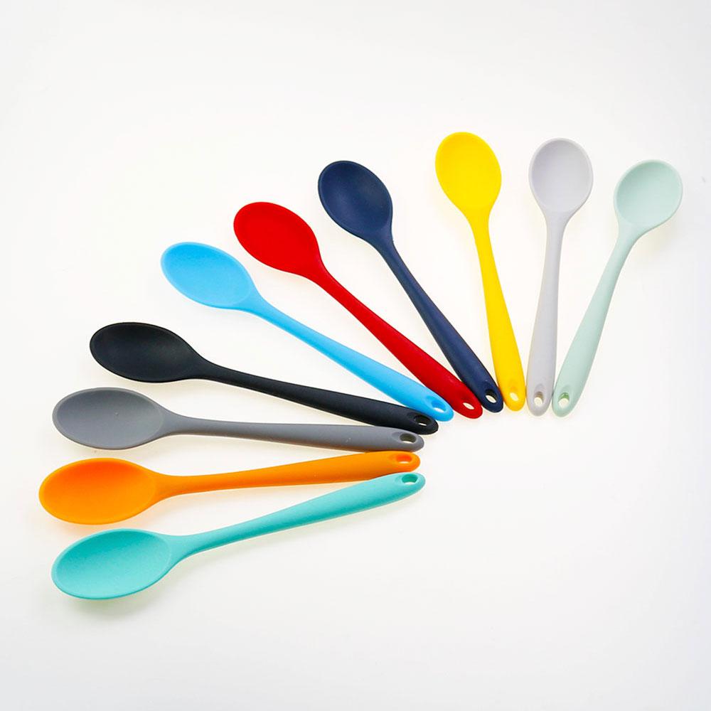 Silicone world Silicone Spoon Mixing Soup Spoons Kitchen Mixing Ladle Cooking Utensils Kitchenware Tool for Stirring and Serving