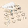 Exaggerated Punk Style Devil's Eye Skull Poker Ring Set of 20