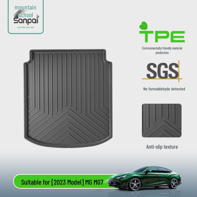 2023 MG7 All-Weather Trunk Mat Set: Includes TPE Trunk Liner and Seat Back Protector
