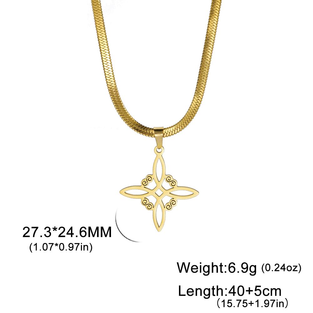 Teamer Stainless Steel Irish Witch Knot Celtics Knot Pendant Necklace Women Men Snake Chain Necklace Amulet Jewelry Wholesale