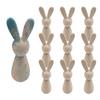 10pcs Wooden Bunny Peg Dolls Bunny Figurines Blank Natural Wood Peg Easter Rabbit Statue DIY Painting Natural Wood Bunny Doll