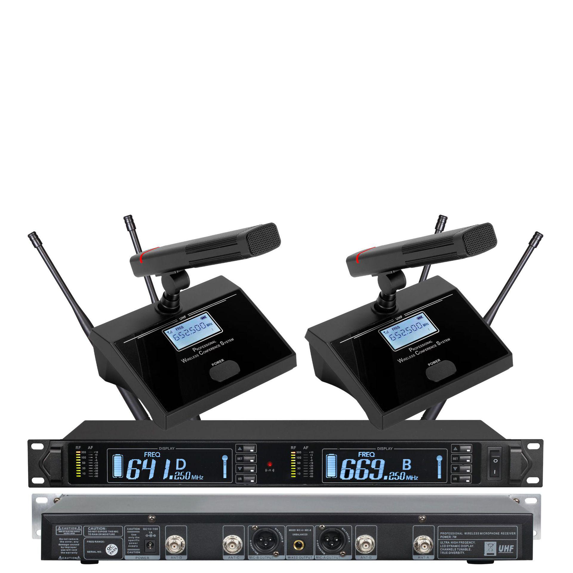 

True Diversity Dual Wireless Conference Microphone with Receiver US Plug