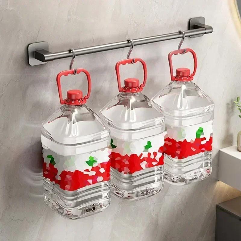 Bathroom Towel Holder White Without Drilling Bathroom Black Towel Rack Towel Bar Self-Adhesive