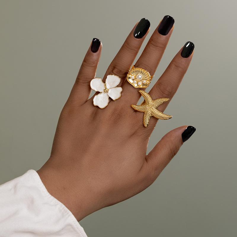 6Pcs/Set 2026 New Brown Stone Widened Opening Rings Set for Women Simple Twisted Lines Personality Finger Rings Party Jewelry