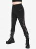 Rosegal Gothic Lace Panel Lace-up Skinny Pull On Pants