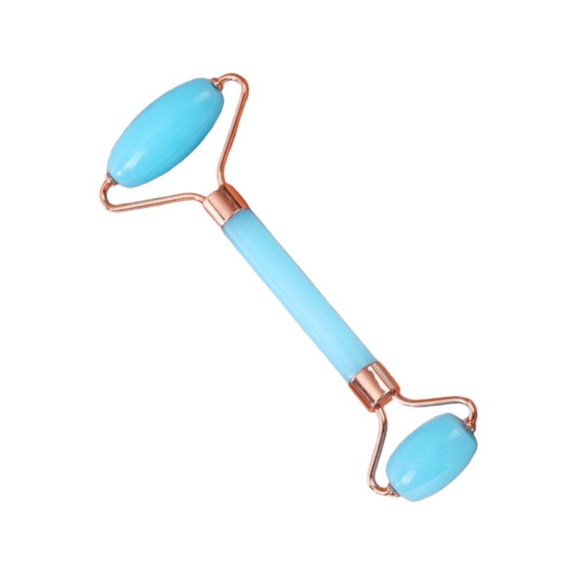 Heart-Shaped Rose Quartz Dual Roller & Massage Board Set - Non-Jade White Facial Tool