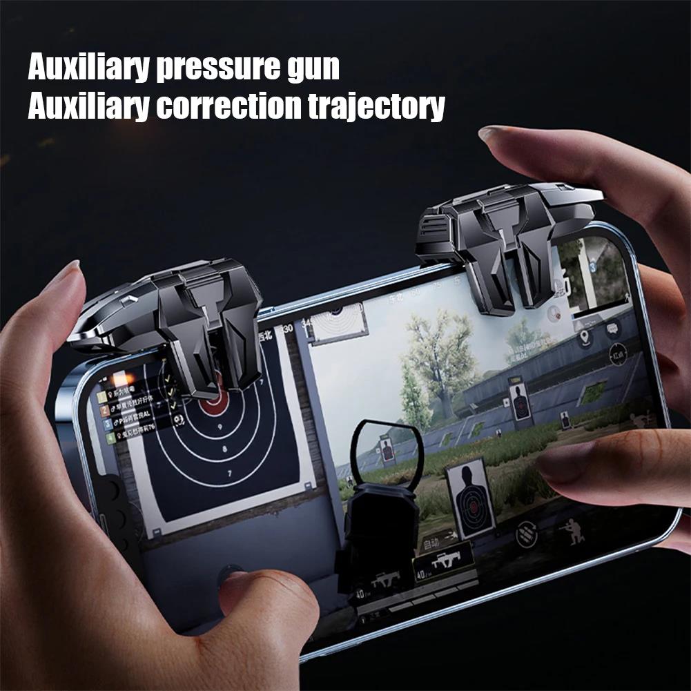 Black Mobile Controller For Gamers Game Controller Convenient Non-slip Mobile Gaming Trigger For Pubg Alloy Key Shooter Portable 5