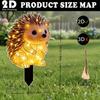 Solar Hedgehog Garden Decorative Stake Lights 2D Waterproof Bright LED Outdoor Lighting for Pathway Walkway Yard