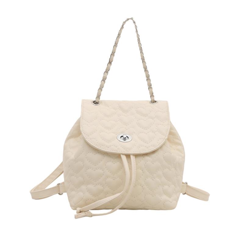 Love rhombus chain backpack women's 2025 new fashion Korean version casual backpack shoulder bucket bag
