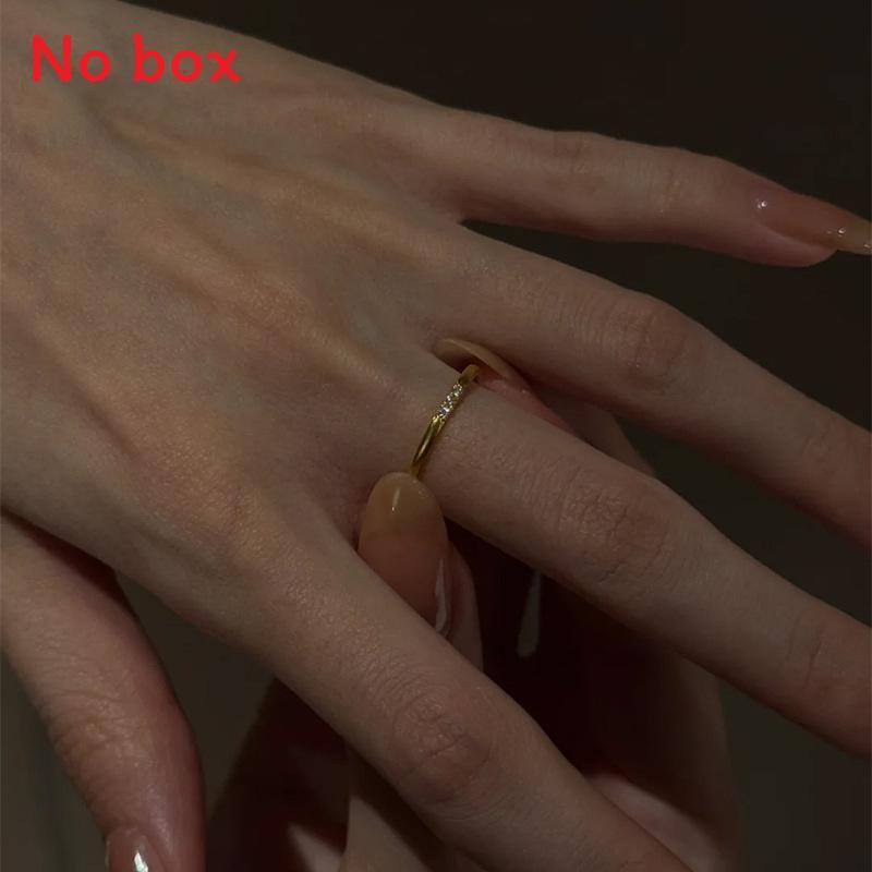 Geometric Silver Ring For Women With Zircon Stone Elegant Fashion Jewelry Accessory