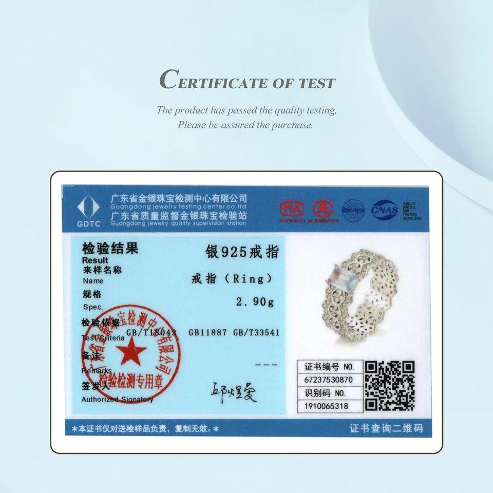 BAMOER 925 Sterling Silver Dainty CZ Lace Ring Platinum Filled Chunky Simple Intricate Texture Elegant Band