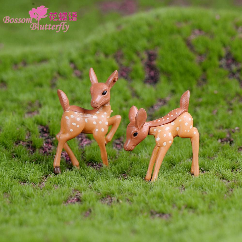 Home Decor Cute Terrarium Fairy Garden Bonsai Ornament Miniature Animal Figurine Sika Deer