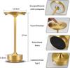 Lampe de table - NETTLIFE - LED tactile - Batterie rechargeable USB - Intensité variable - Or