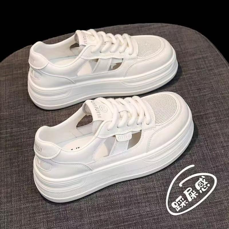 Fashion Womens Sandals 2025 Summer New Outer Wear Hollow Sports Little White Shoes Fashion Versatile Breathable Mesh Womens Shoes