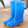 High Rain Boots Rain Shoes Waterproof Shoes Glue Shoe Cover Shoes Women's Fashion Medium Tube Velvet Cotton Warm Adult Non-slip Kitchen Summer