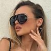 Fashion Women Luxury Glasses Oversized Pilot Sunglasses Women For Men Popular Vintage Sun Glasses Punk Double Bridge Eyeglasses