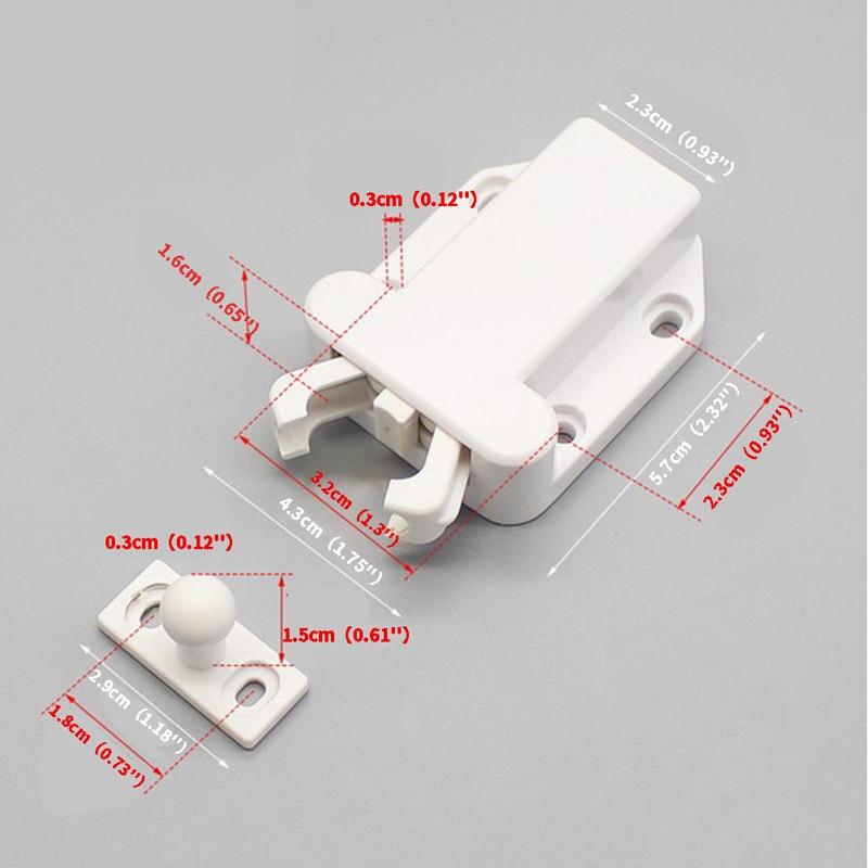 Invisible Furniture Lock Cabinet Touch Latch with Mute Pop-up Function Push to Open Catch Lock for Cupboard Wardrobe белый