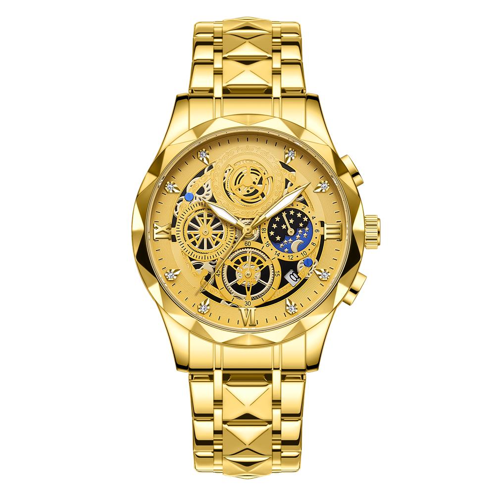 Luxury Pengagar Man Wristwatch Chronograph Waterproof Luminous Men Watch Stainless Steel High Quality Sport Men'S Quartz Watches