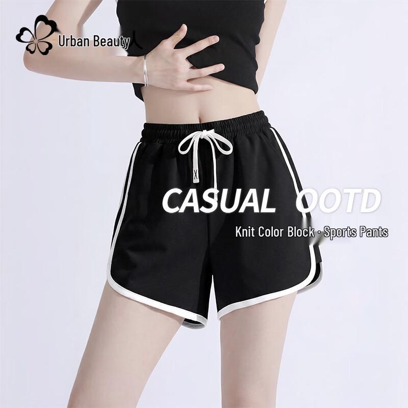 

Women s High-Waisted Contrast Trim Sports Shorts XL