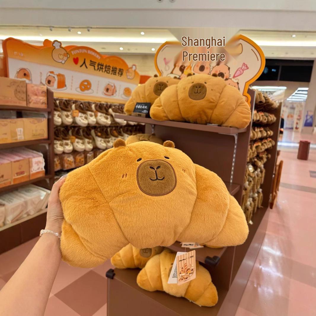

Croissant Capybara Plush Toy - Stuffed Animal Bread Pillow Gift 55cm [0.65kg]