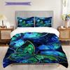 Flowers and Insects Pattern Bedding Quilt Set Quilt Cover Pillowcase Home Decoration Birthday Gift (1 * duvet cover + 2 * pillowcase, without core)