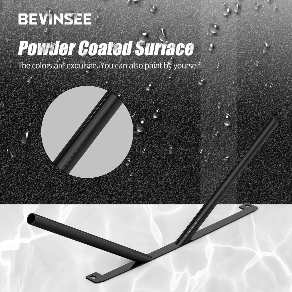 Bevinsee Front Grille V Cover Braces Kidney Struts Rods Tuning Bar Compatible with BMW E46 323i 325i 328i 330i 1999-2006, High-Strength Steel, Black