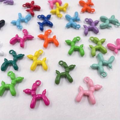 20pcs New Candy Color Cartoon Balloon Dog Pendant Women Beads Short Chain Choker Necklaces Collar Trendy Cute Puppy Jewelry Gift
