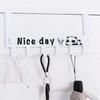 Door Hook Hanger 6 Hooks Punch Free For Coats Hats Scarves Towels Carbon Steel 1pc