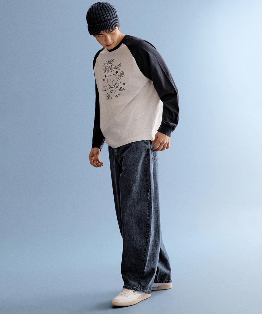 Seupao [Manggeureojin Gom] Long Sleeve T-Shirt (Melange Gray)_Splag23U03