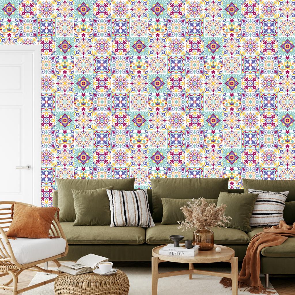Wallpaper Wall and oriental mosaic for living room and bedroom 50x1000