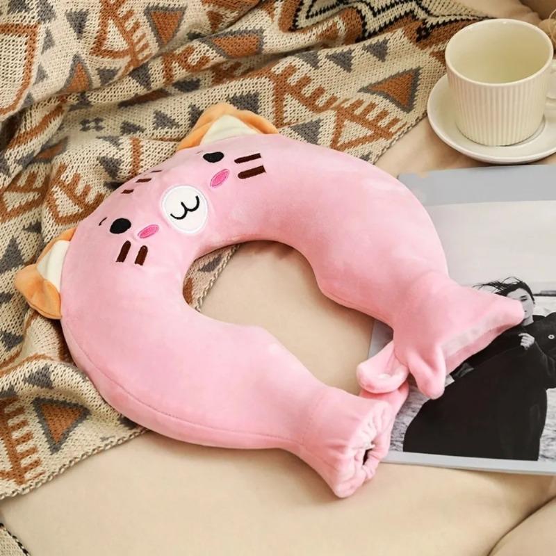 Verdickter U-förmiger Heißwasserbeutel Kalt- und Warmnutzung Wiederverwendbarer Heißwasserbeutel Nackenstütze Auslaufsicher Abnehmbares U-förmiges Kissen